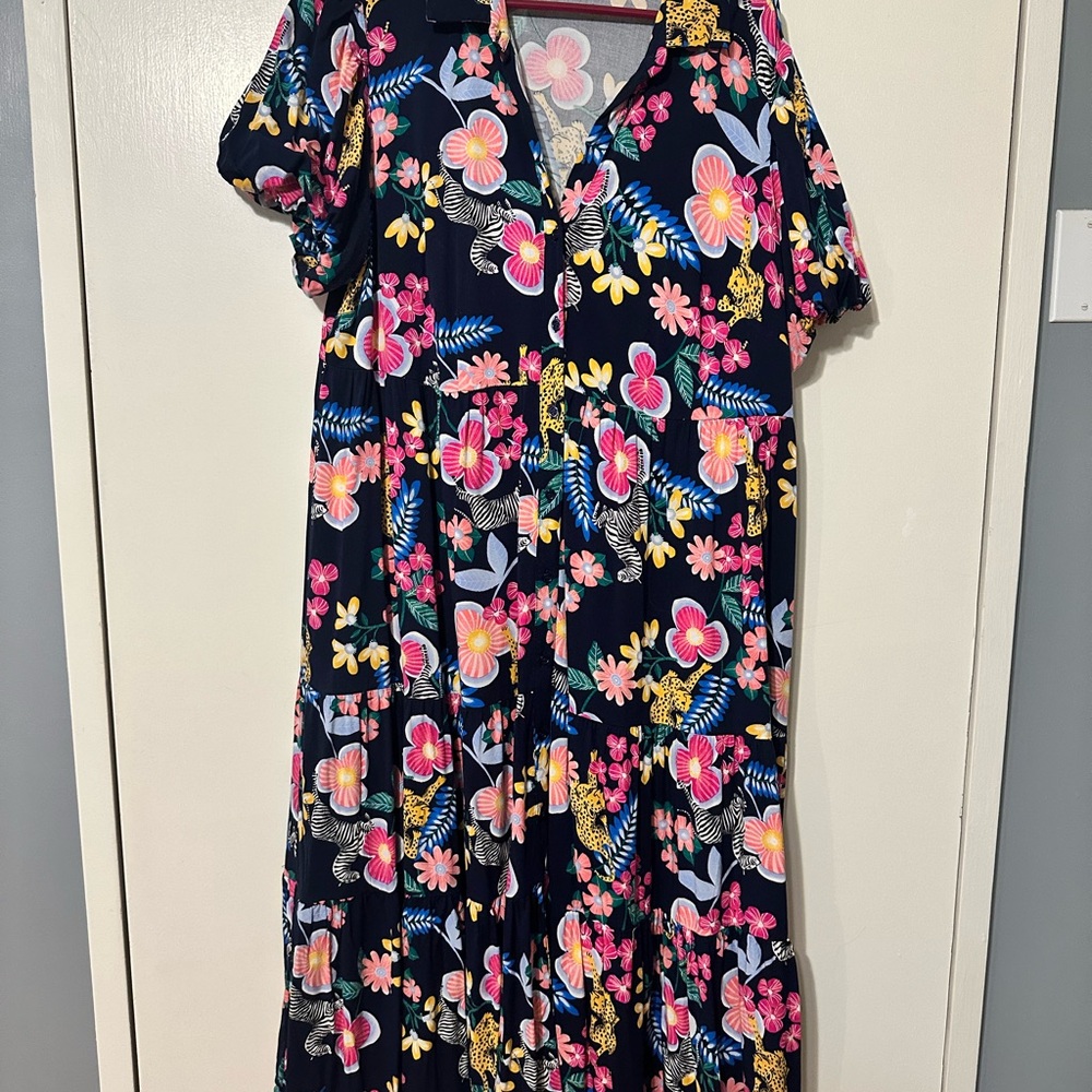 Crown & Ivy Navy Floral Print Dress